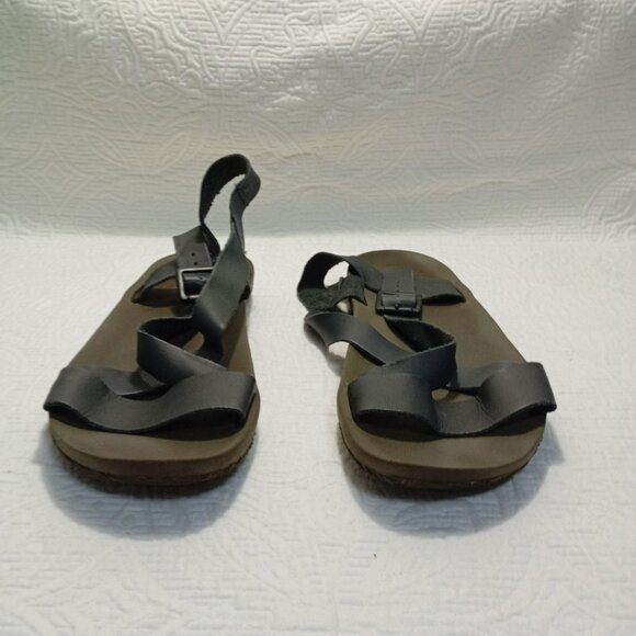 OUTER Sandals Gray Leather Womens Adjustable Strap Size US 10/EU 41